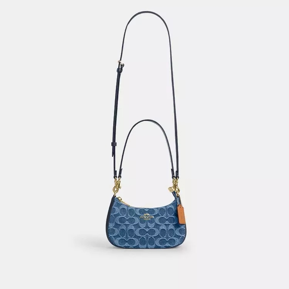 Coach Teri Mini Crossbody Bag In Signature Denim - Picture 16 of 16